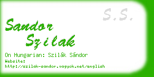 sandor szilak business card