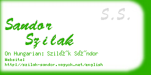 sandor szilak business card